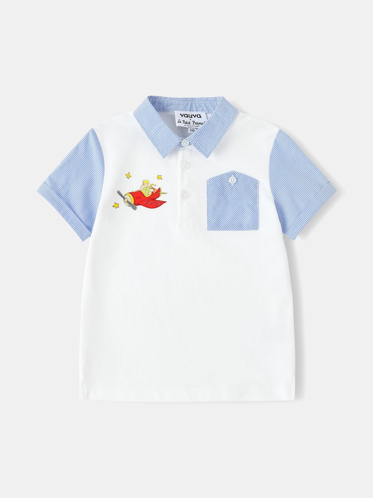 Kids Colorblock Polo Shirt with Embroidery
