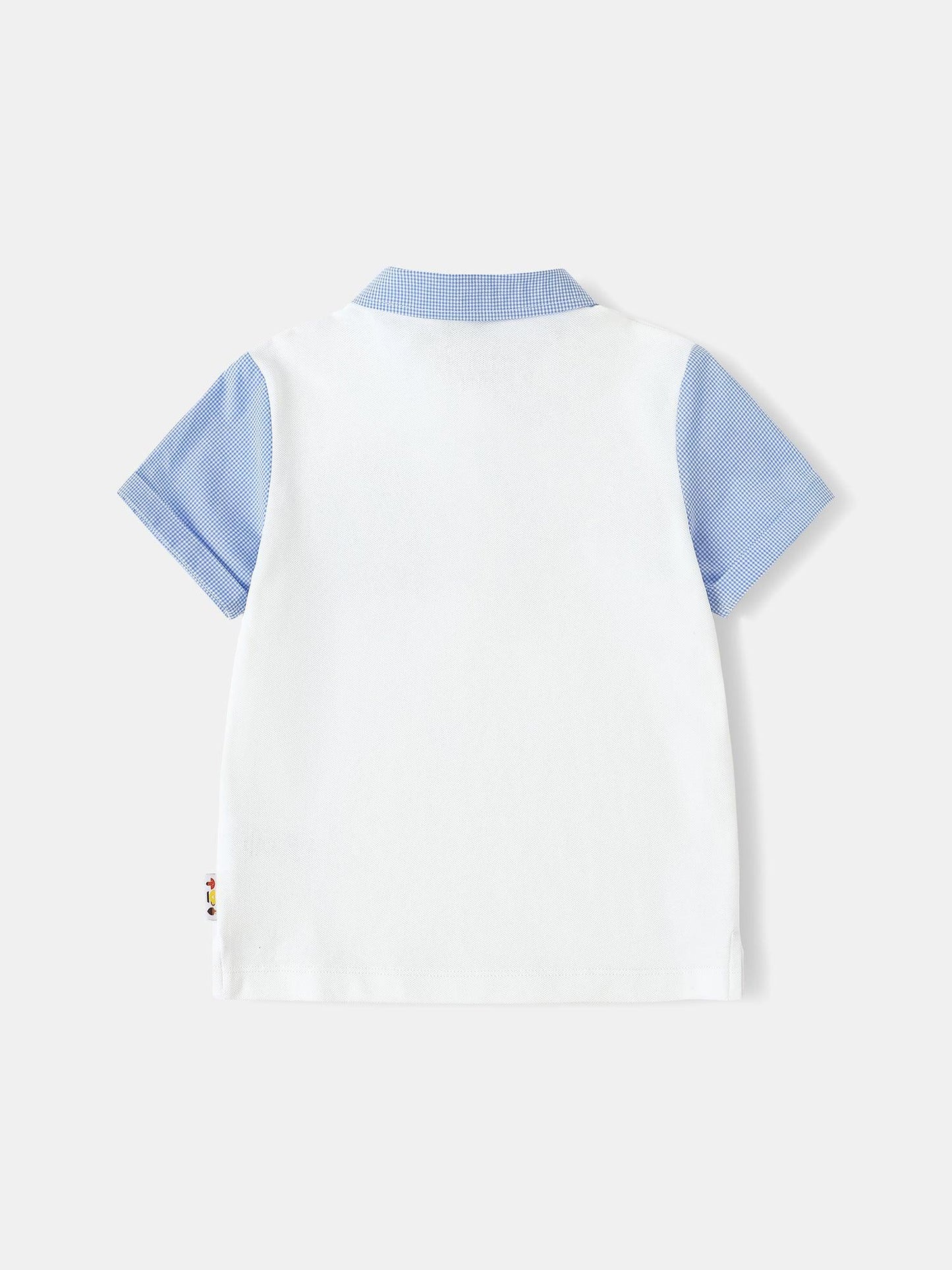Kids Colorblock Polo Shirt with Embroidery