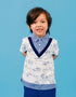 Kids Layered‑Look Polo Shirt with All‑Over Print