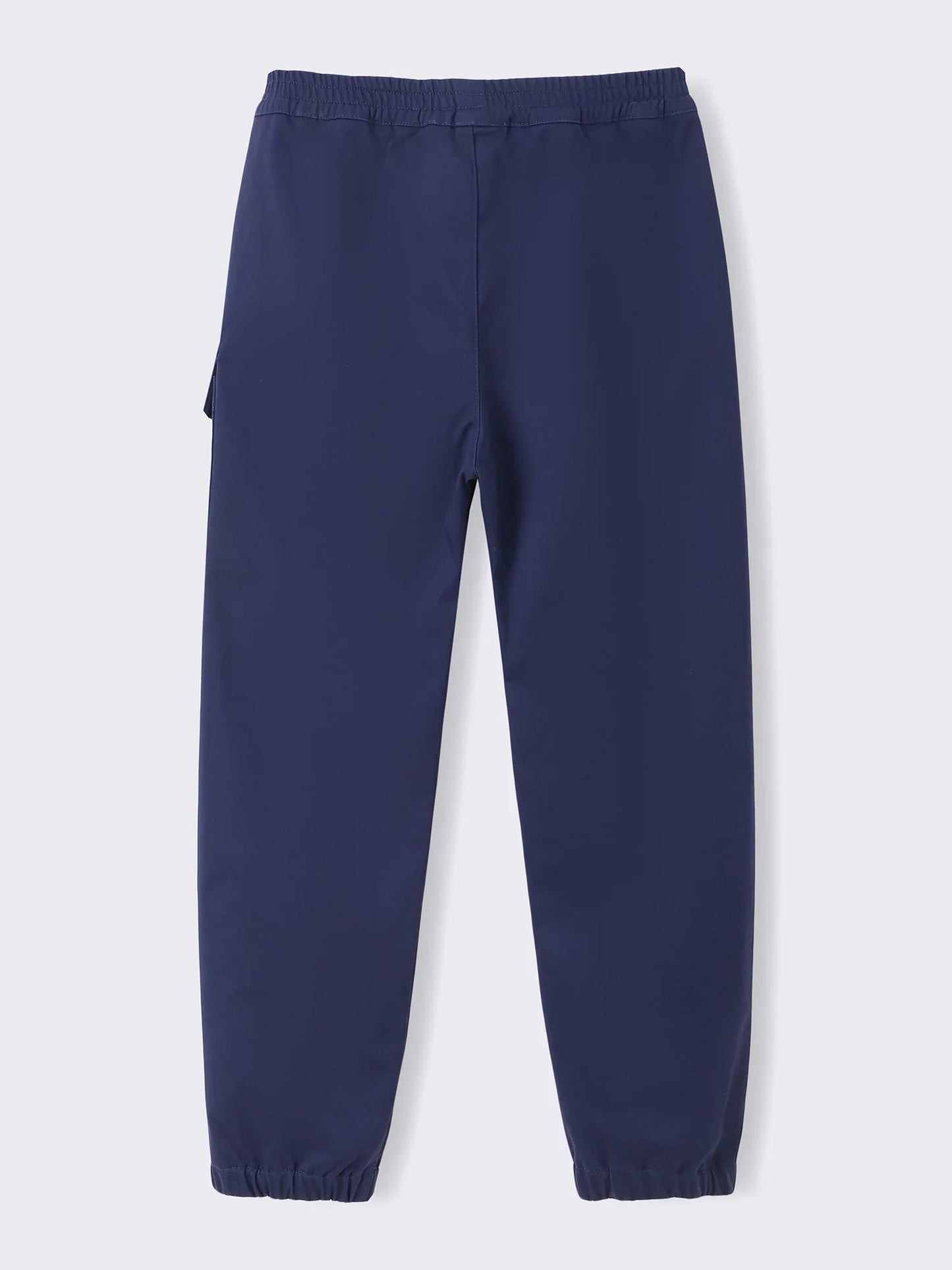 Kids Stretch Cotton Cargo Jogger Pants with Embroidery