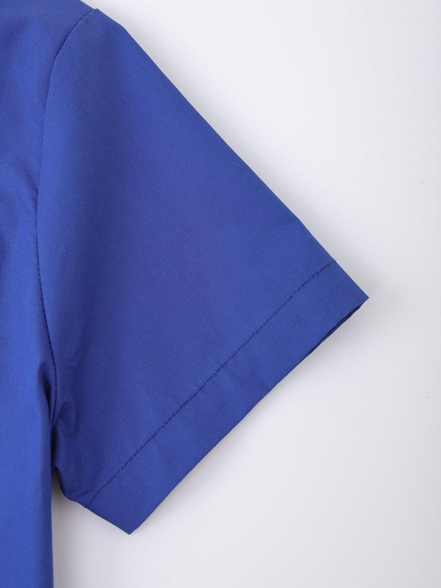 Kids Colorblock Short Sleeve Button‑Up Shirt with Embroidery
