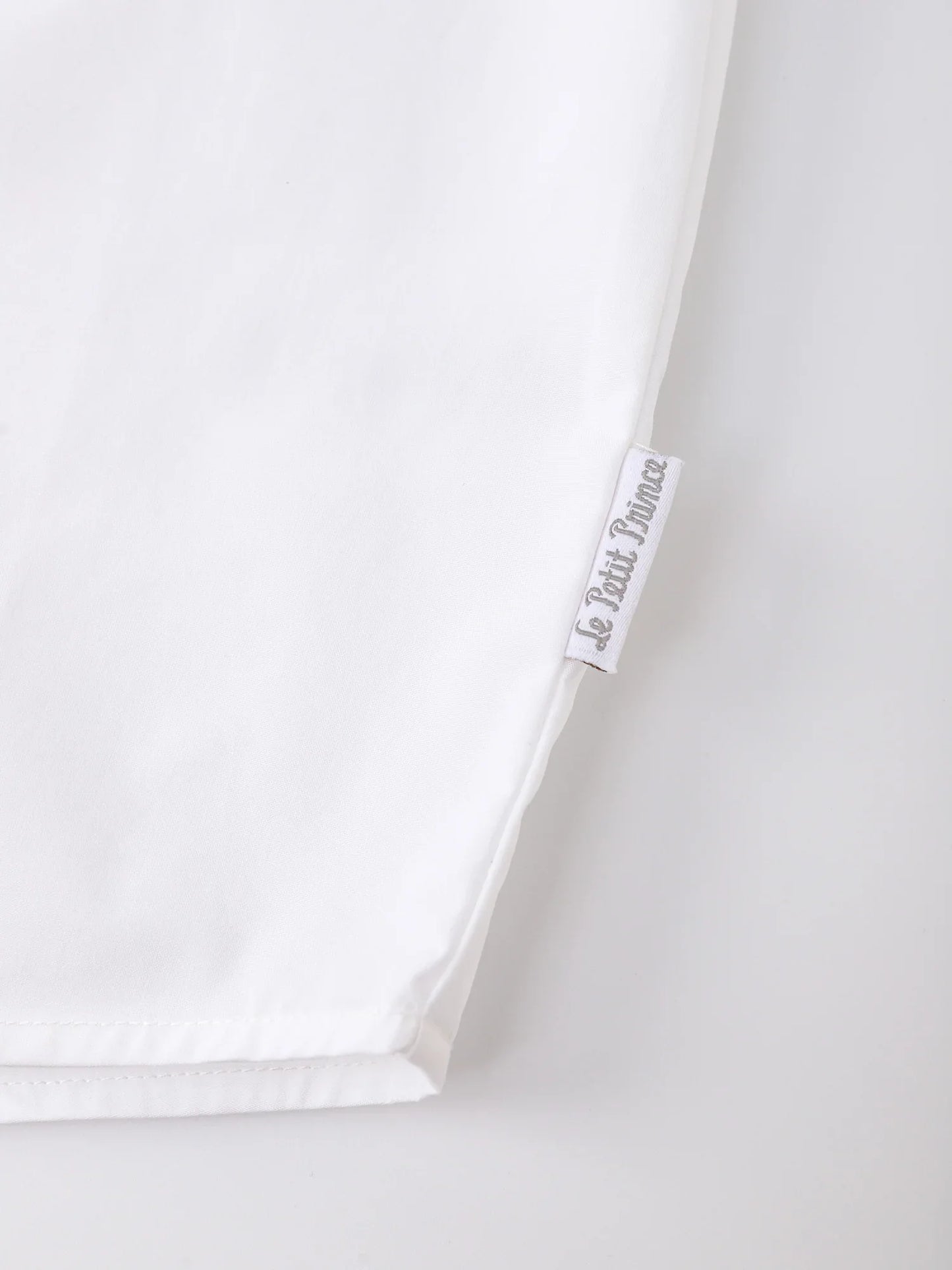 Kids Colorblock Short Sleeve Button‑Up Shirt with Embroidery
