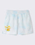 Kids Elastic Waist Cloud Print Shorts with Illustration