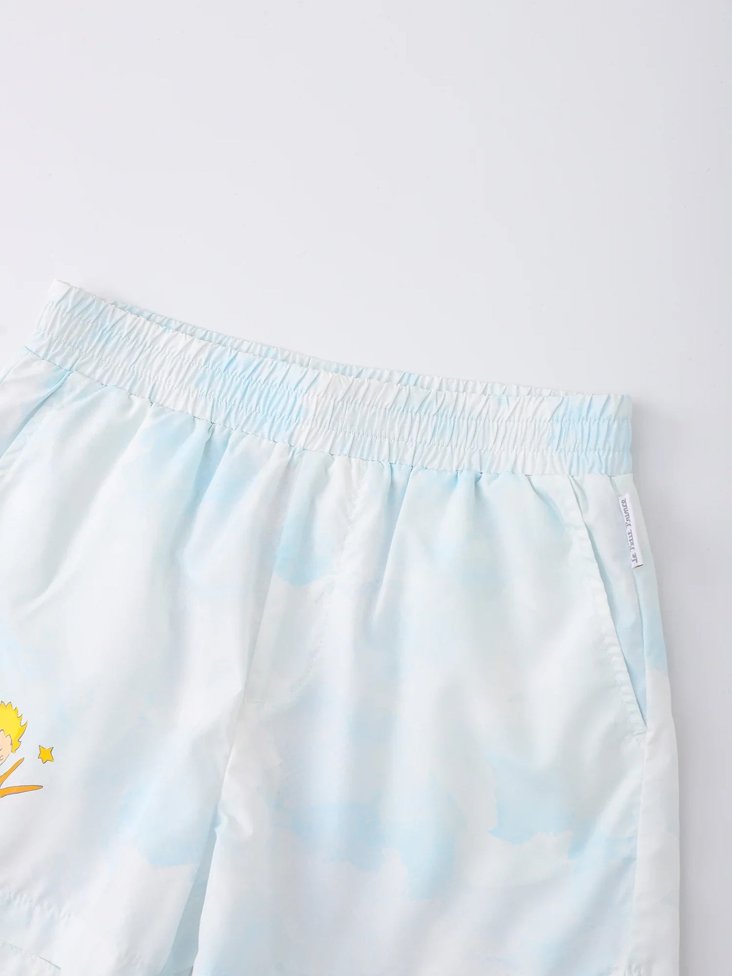 Kids Elastic Waist Cloud Print Shorts with Illustration