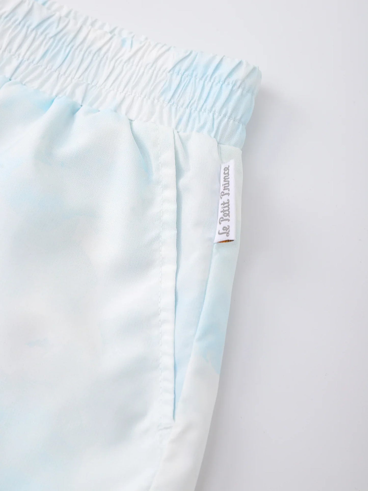 Kids Elastic Waist Cloud Print Shorts with Illustration