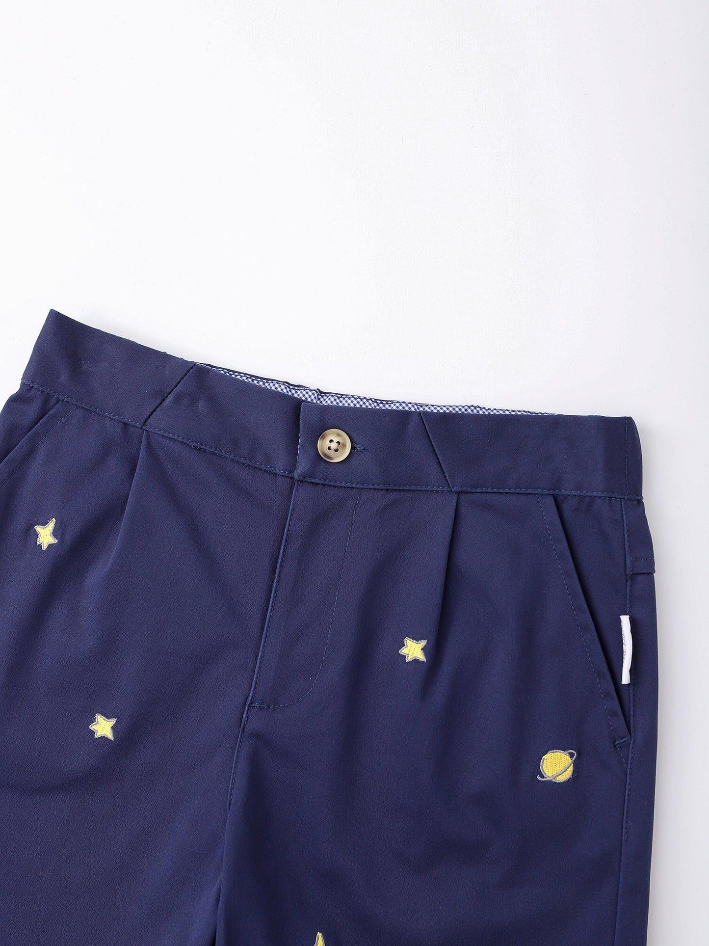 Kids Star‑Embroidered Stretch Chino Shorts