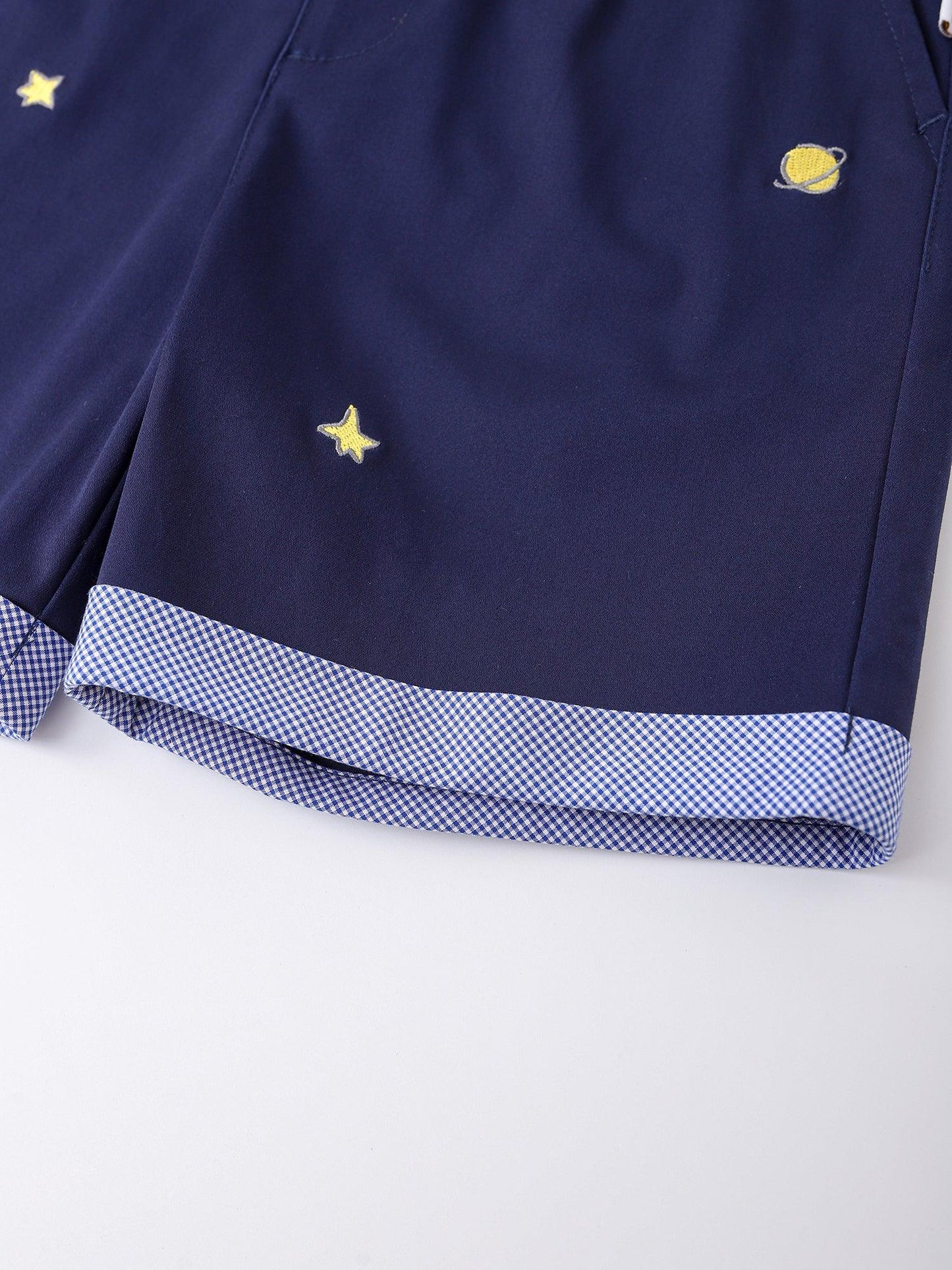 Kids Star‑Embroidered Stretch Chino Shorts