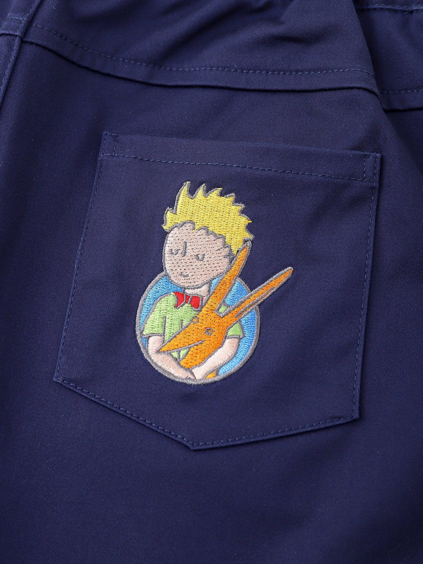 Kids Star‑Embroidered Stretch Chino Shorts