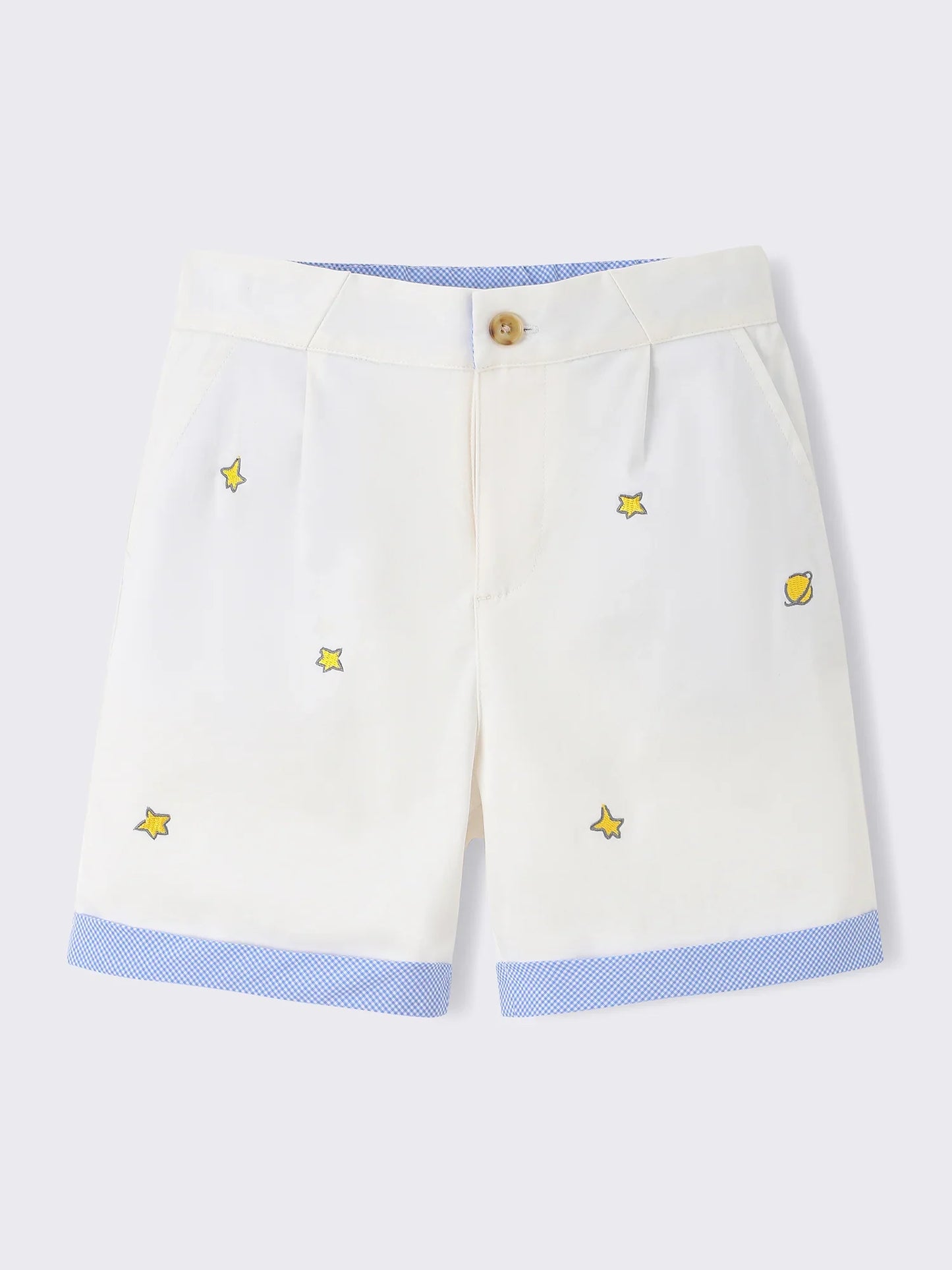 Kids Star‑Embroidered Stretch Chino Shorts