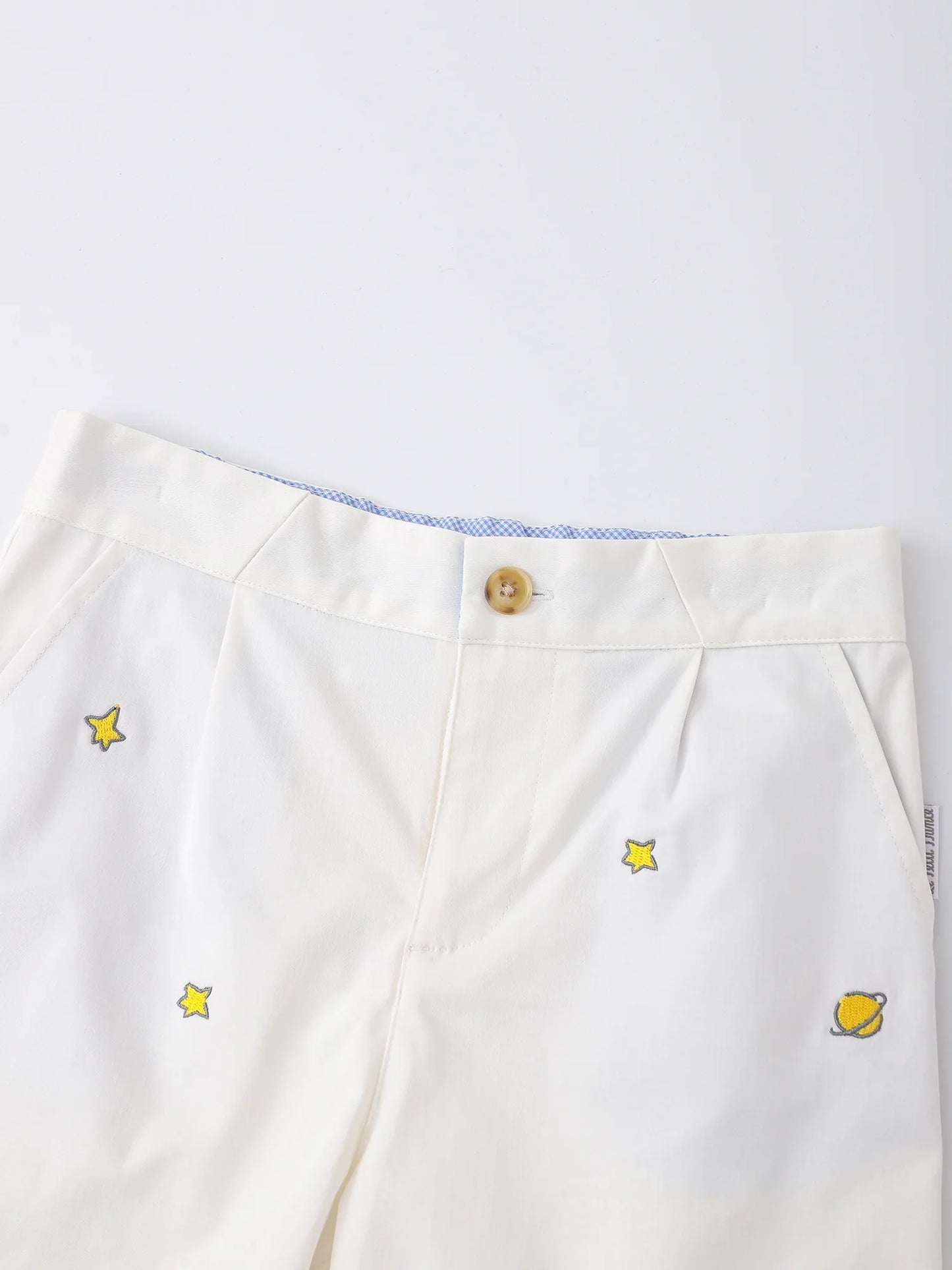 Kids Star‑Embroidered Stretch Chino Shorts