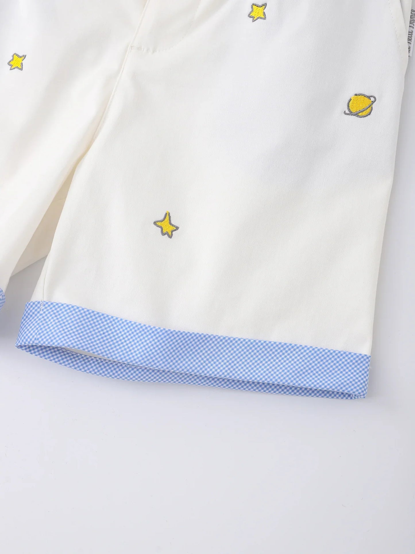 Kids Star‑Embroidered Stretch Chino Shorts
