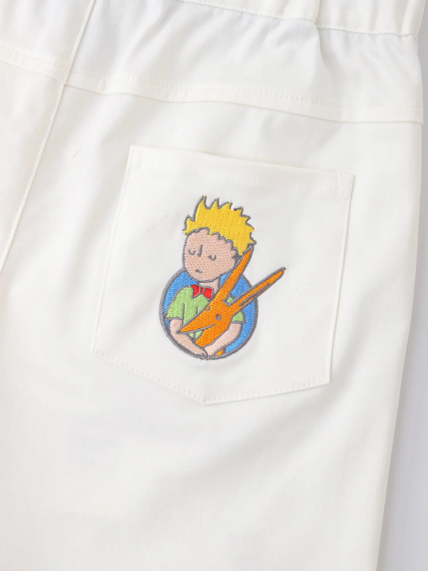 Kids Star‑Embroidered Stretch Chino Shorts