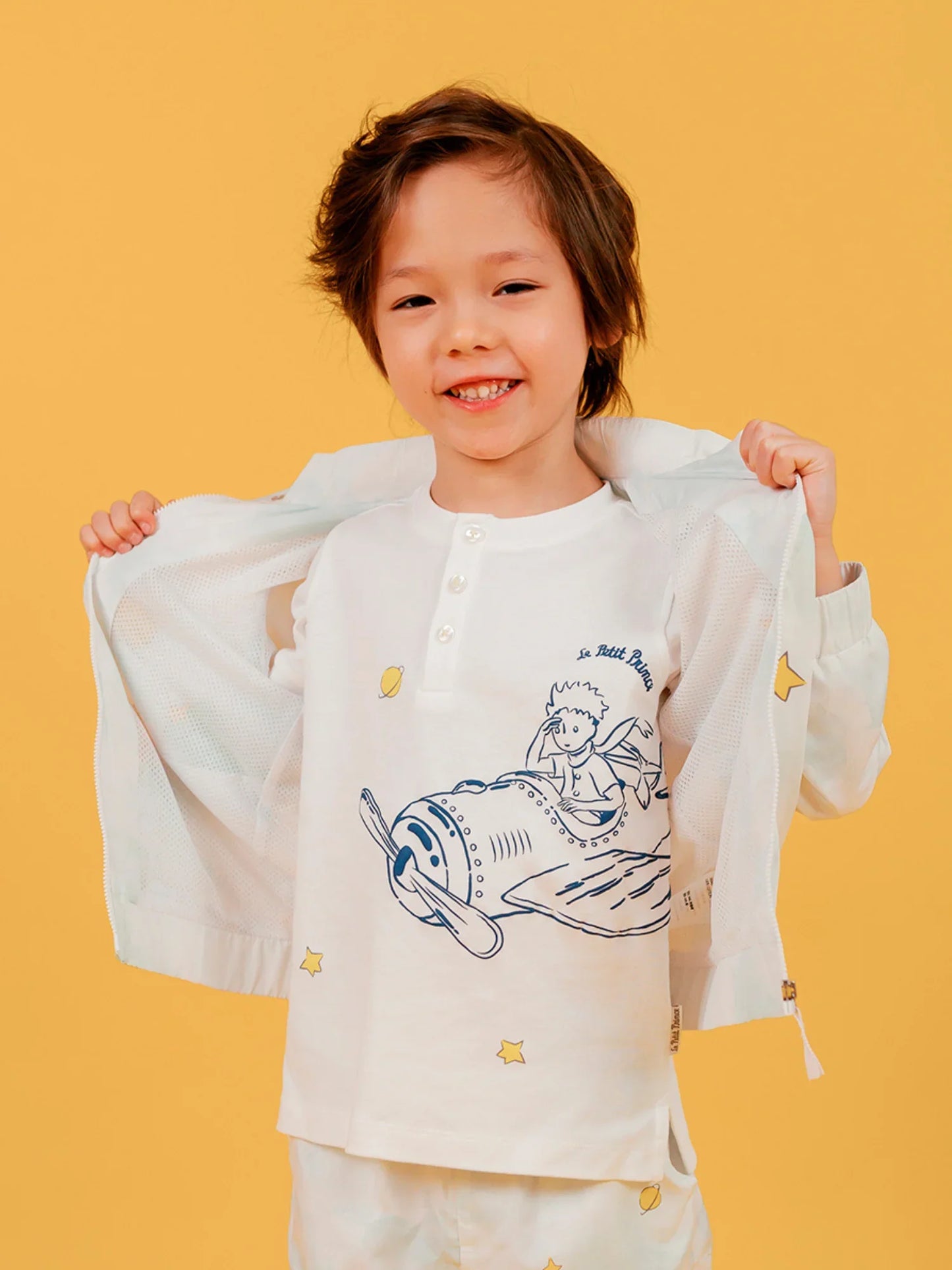 Kids Organic Cotton Graphic Henley T‑Shirt