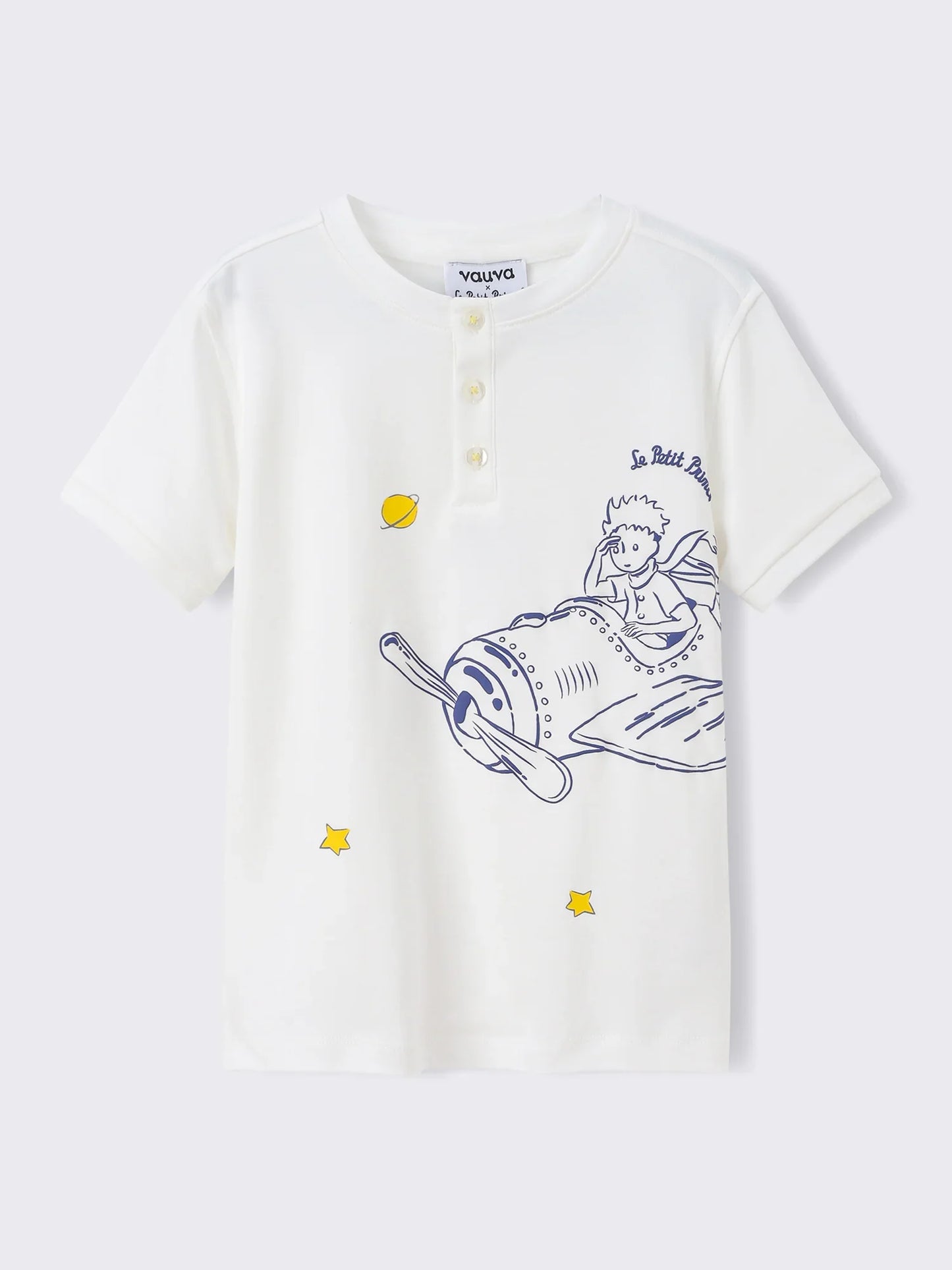 Kids Organic Cotton Graphic Henley T‑Shirt