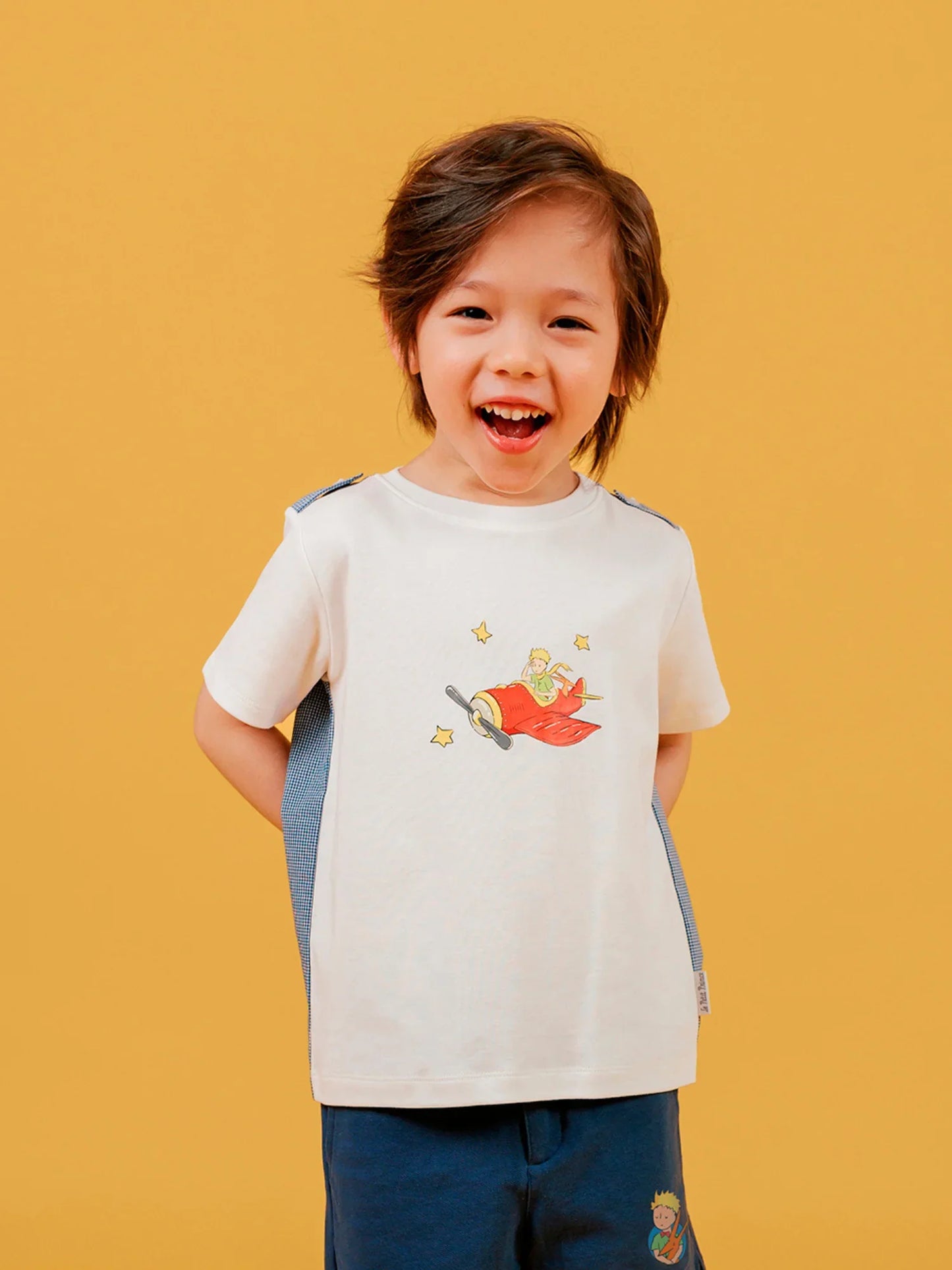 Kids Organic Cotton Shoulder‑Button Graphic T‑Shirt