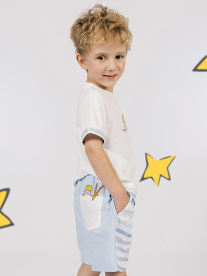 Boys Two Tone Print Tee