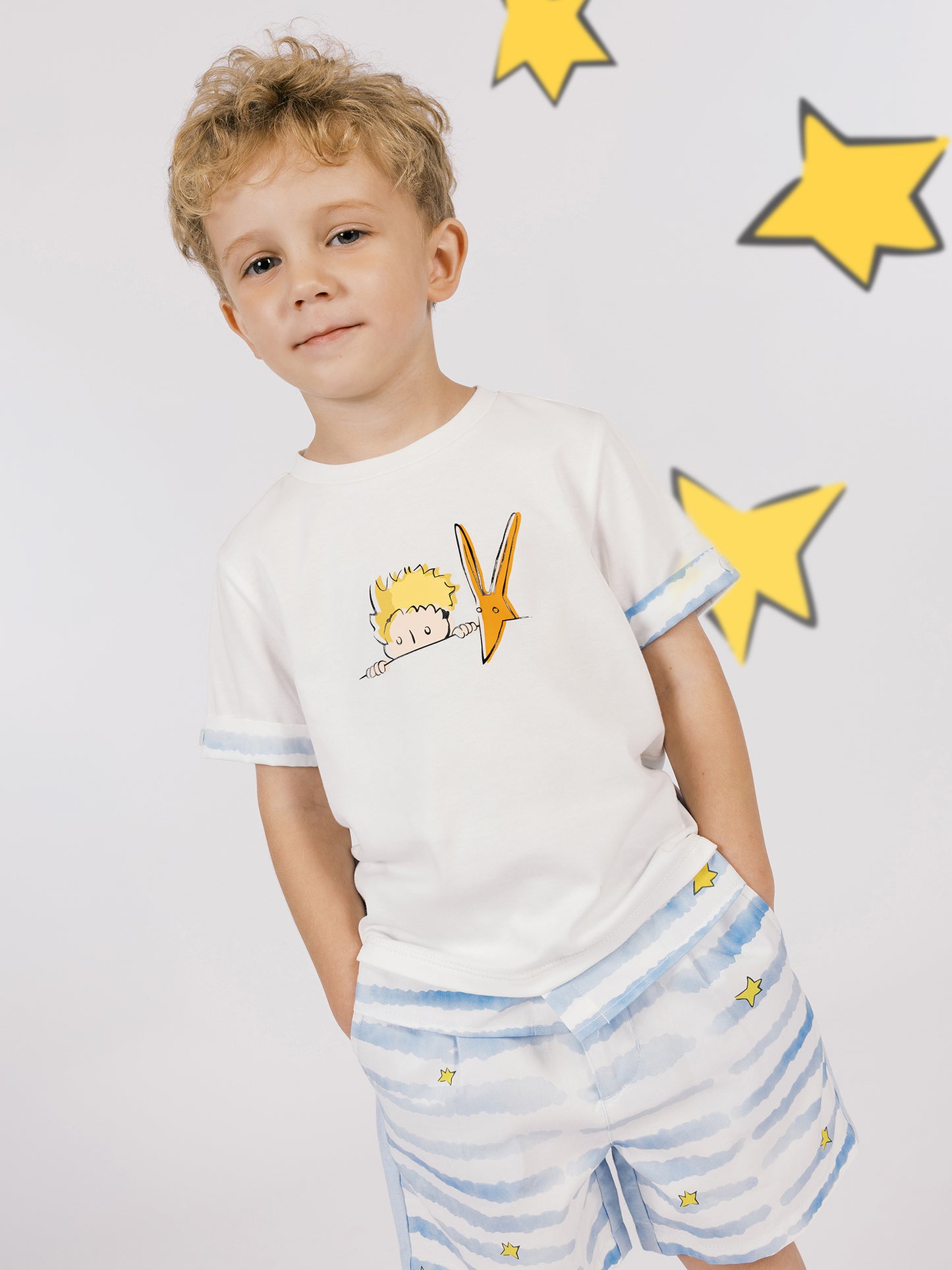 Boys Two Tone Print Tee