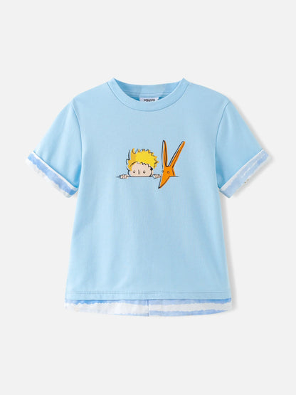 Boys Two Tone Print Tee