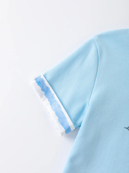 Boys Two Tone Print Tee