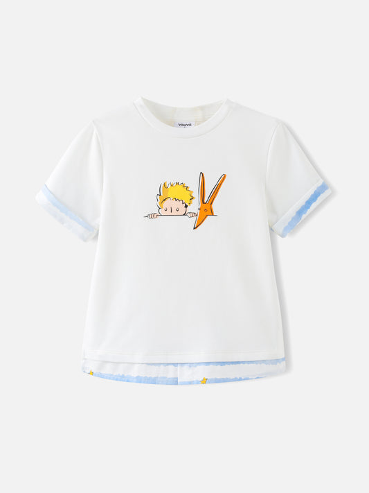 Boys Two Tone Print Tee