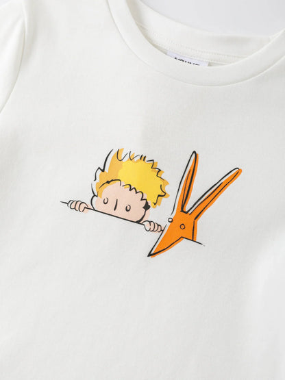 Boys Two Tone Print Tee