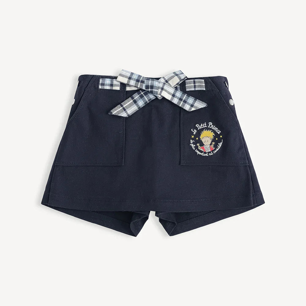 Kids Embroidered Bow‑Detail Shorts