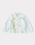 Kids Cloud Print Zip‑Up Windbreaker Jacket with Illustration