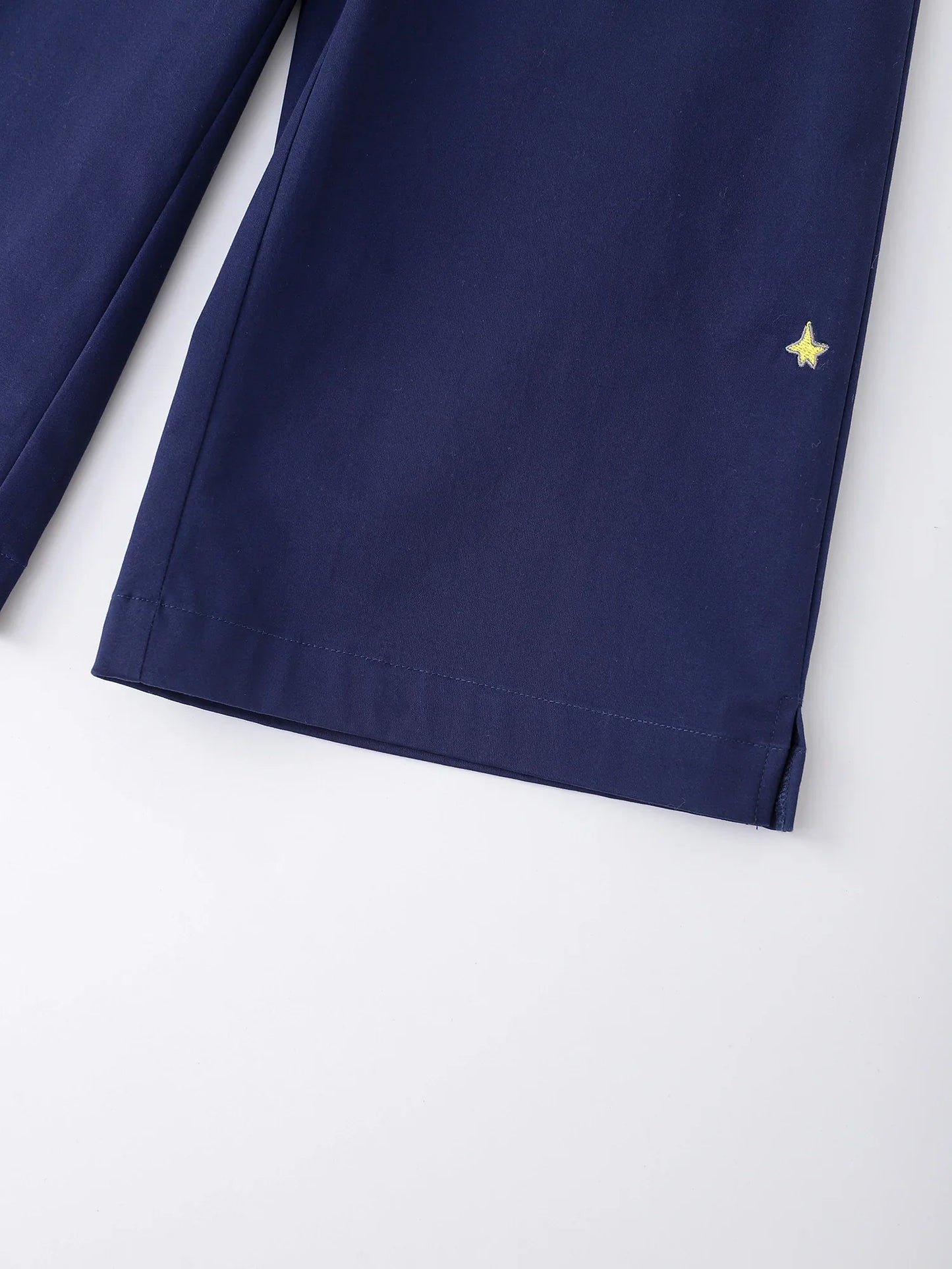 Girls’ Star‑Embroidered Tie‑Waist Wide‑Leg Pants