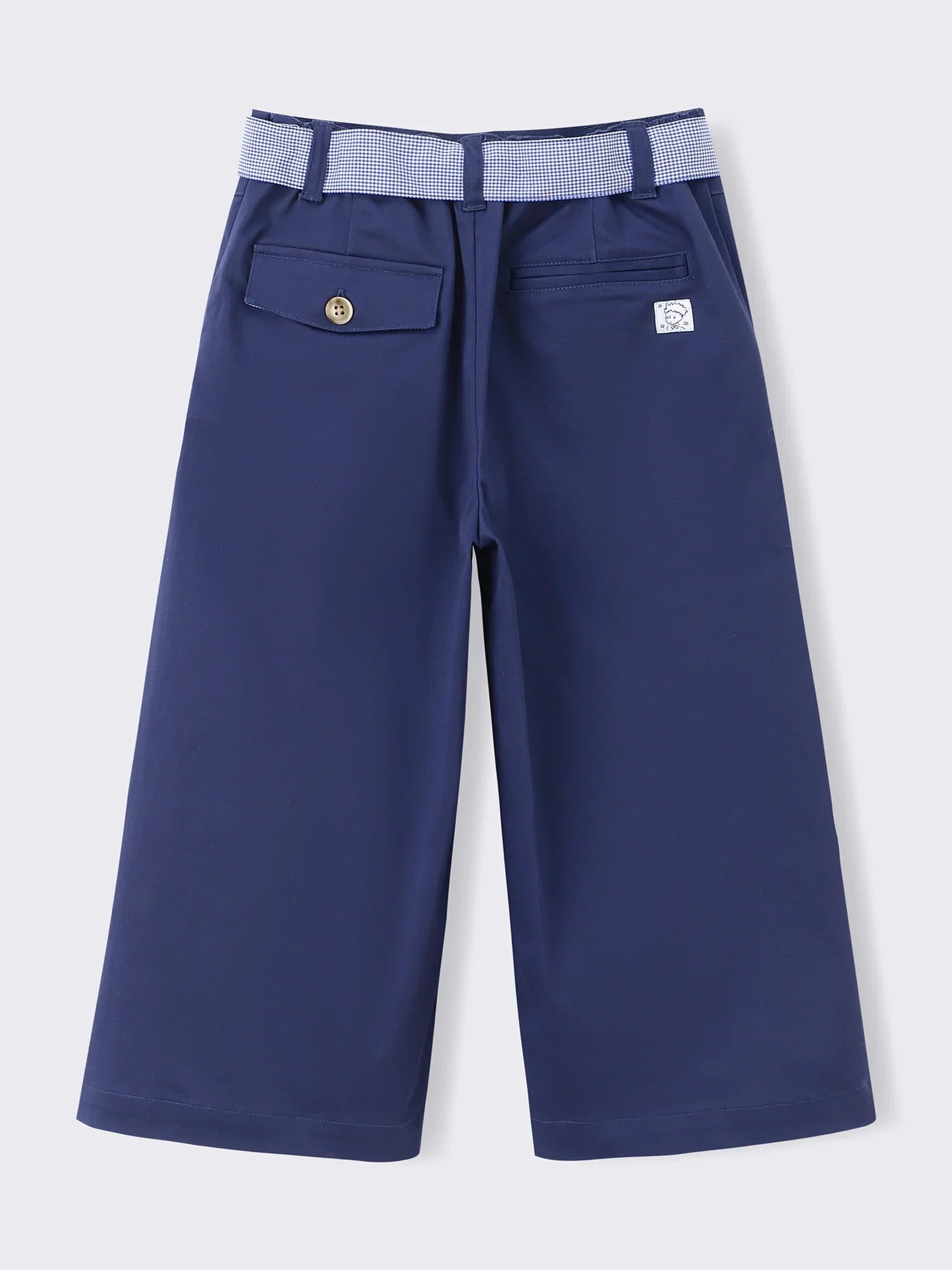Girls’ Star‑Embroidered Tie‑Waist Wide‑Leg Pants