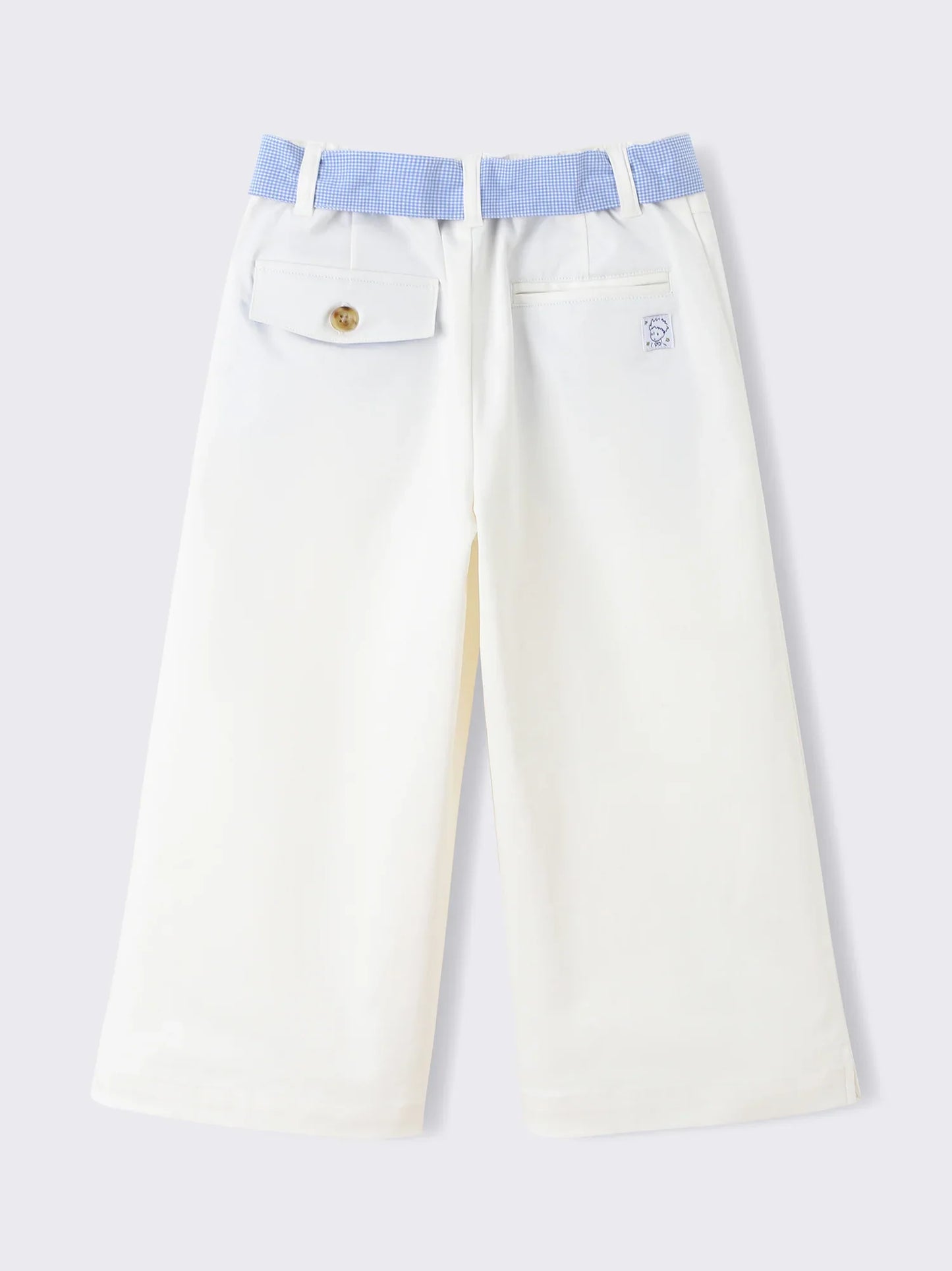 Girls’ Star‑Embroidered Tie‑Waist Wide‑Leg Pants