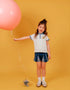 Kids Pleated Skort Shorts with Star Embroidery