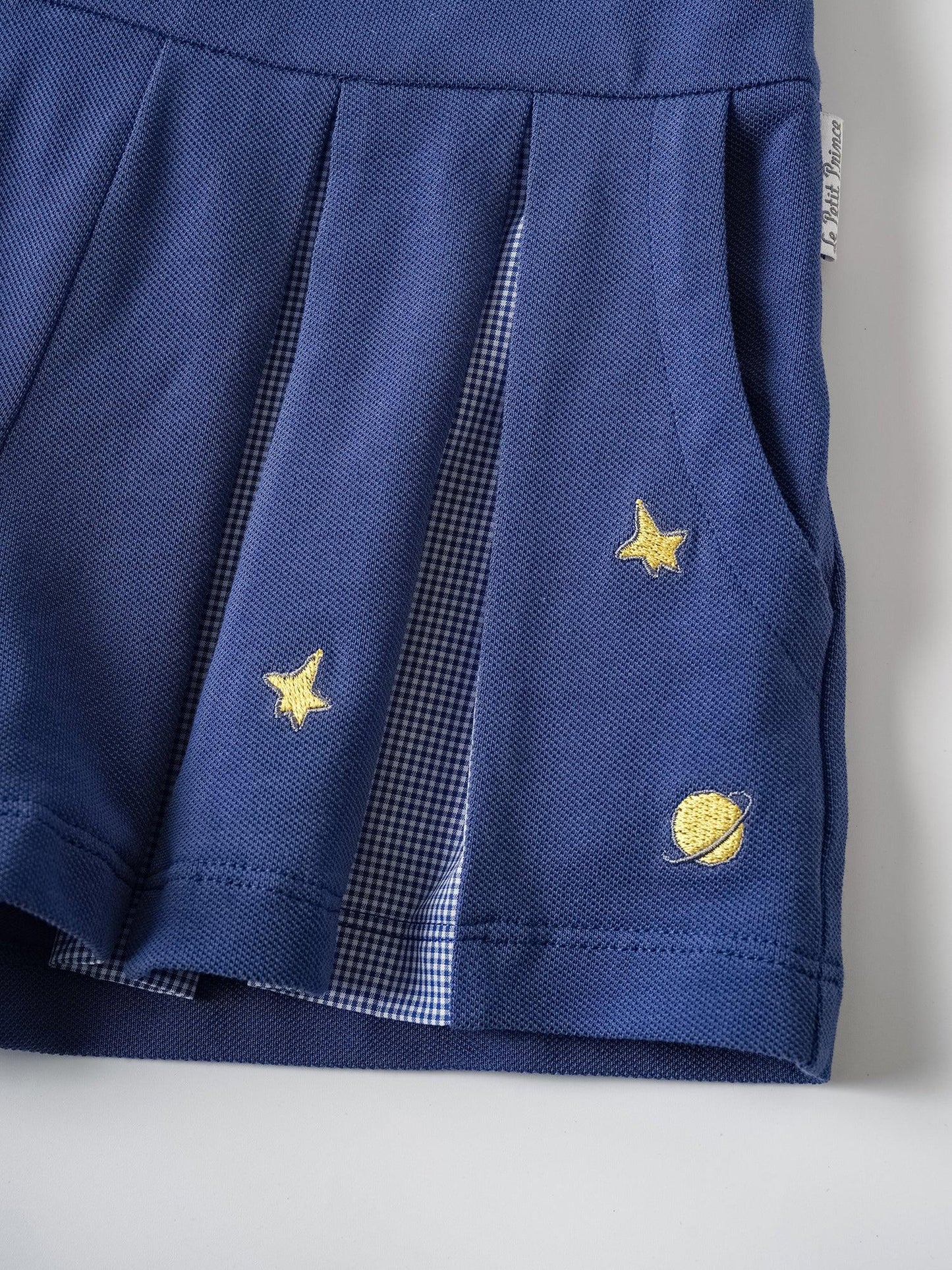 Kids Pleated Skort Shorts with Star Embroidery