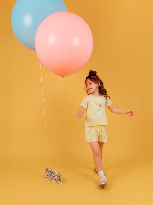 Kids Pleated Skort Shorts with Star Embroidery