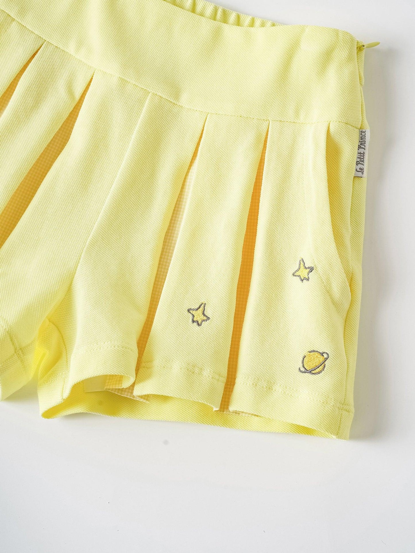 Kids Pleated Skort Shorts with Star Embroidery