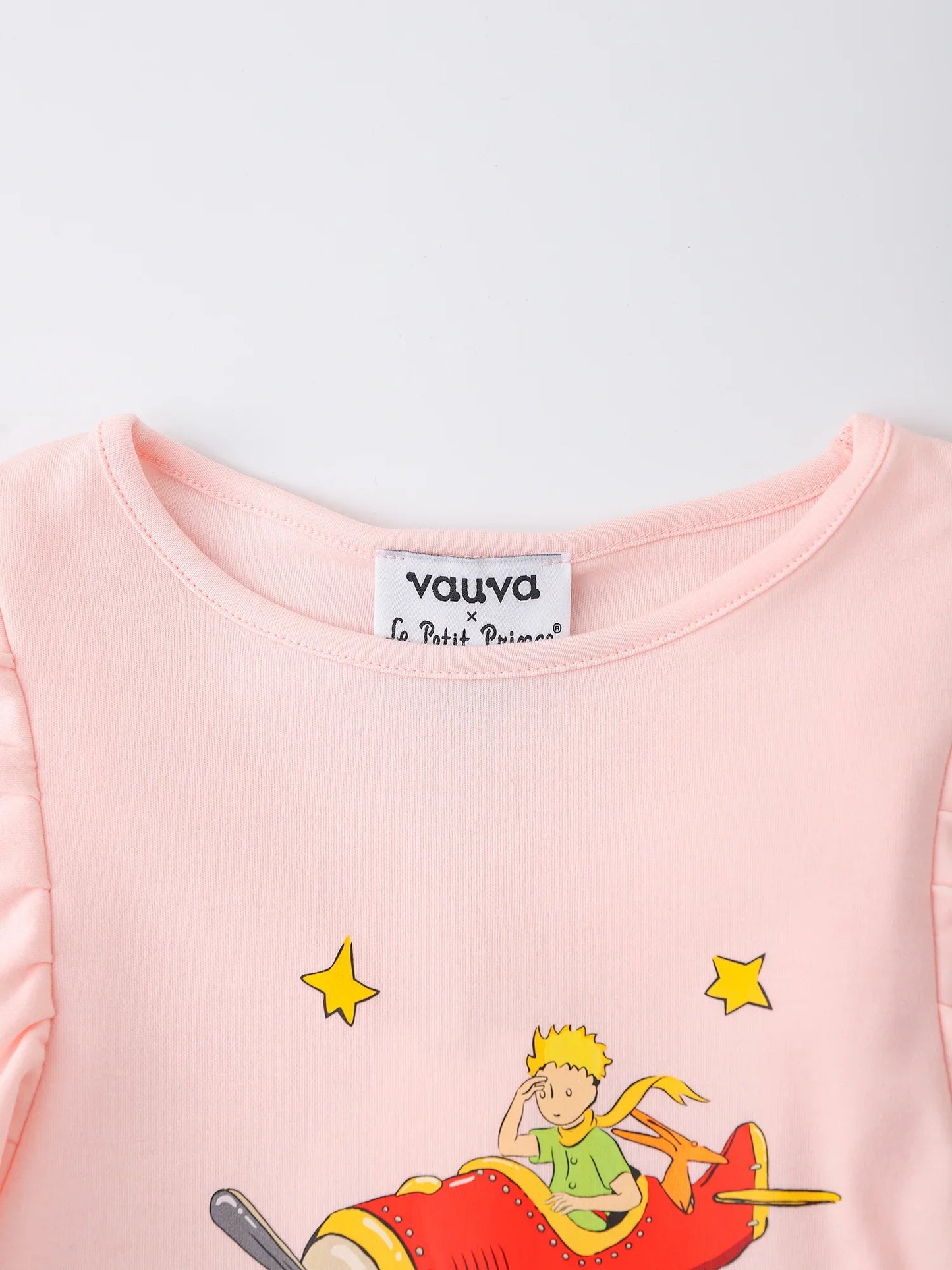 Girls’ Ruffle Sleeve Graphic Print Organic Cotton T‑Shirt