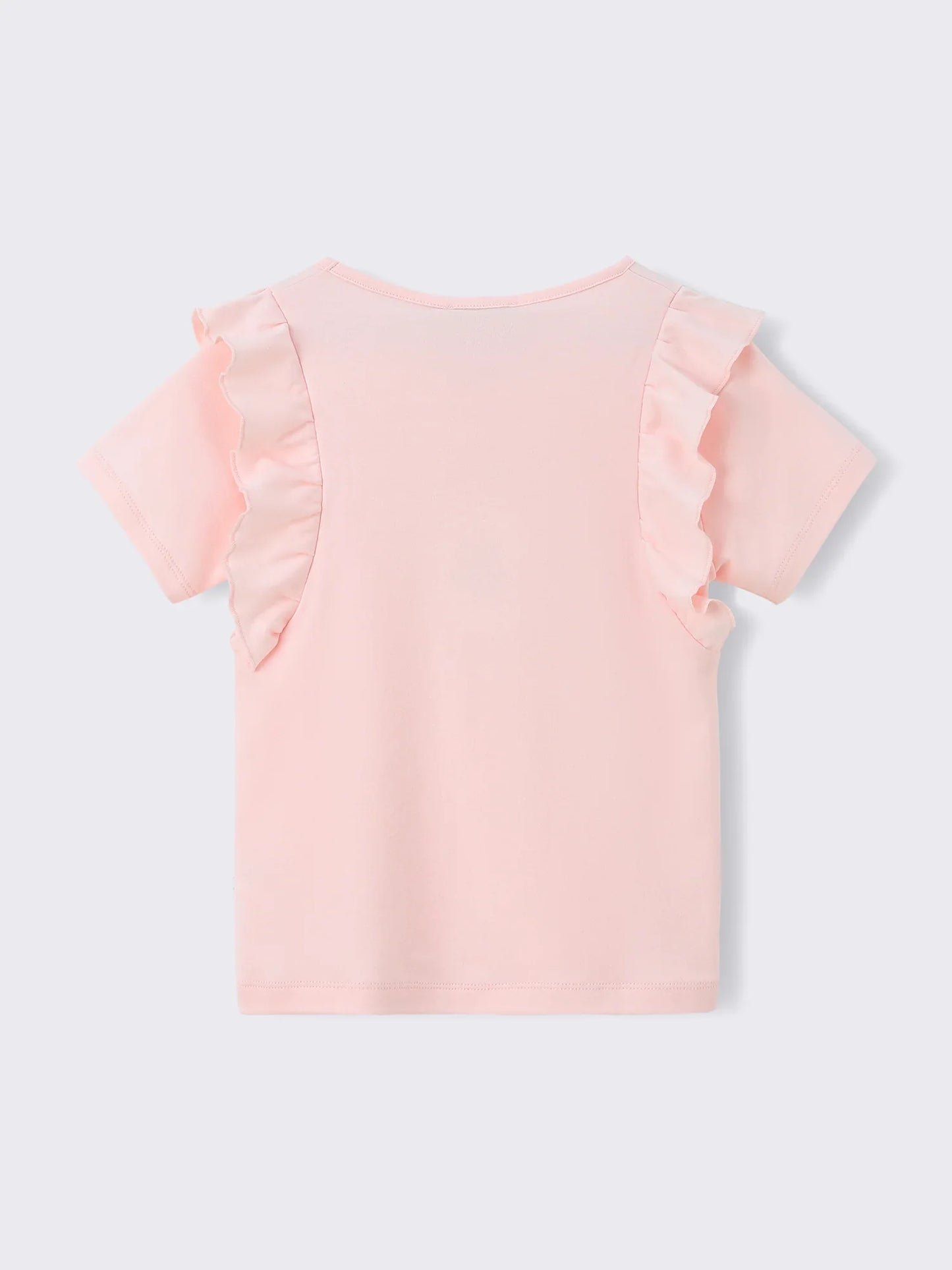 Girls’ Ruffle Sleeve Graphic Print Organic Cotton T‑Shirt