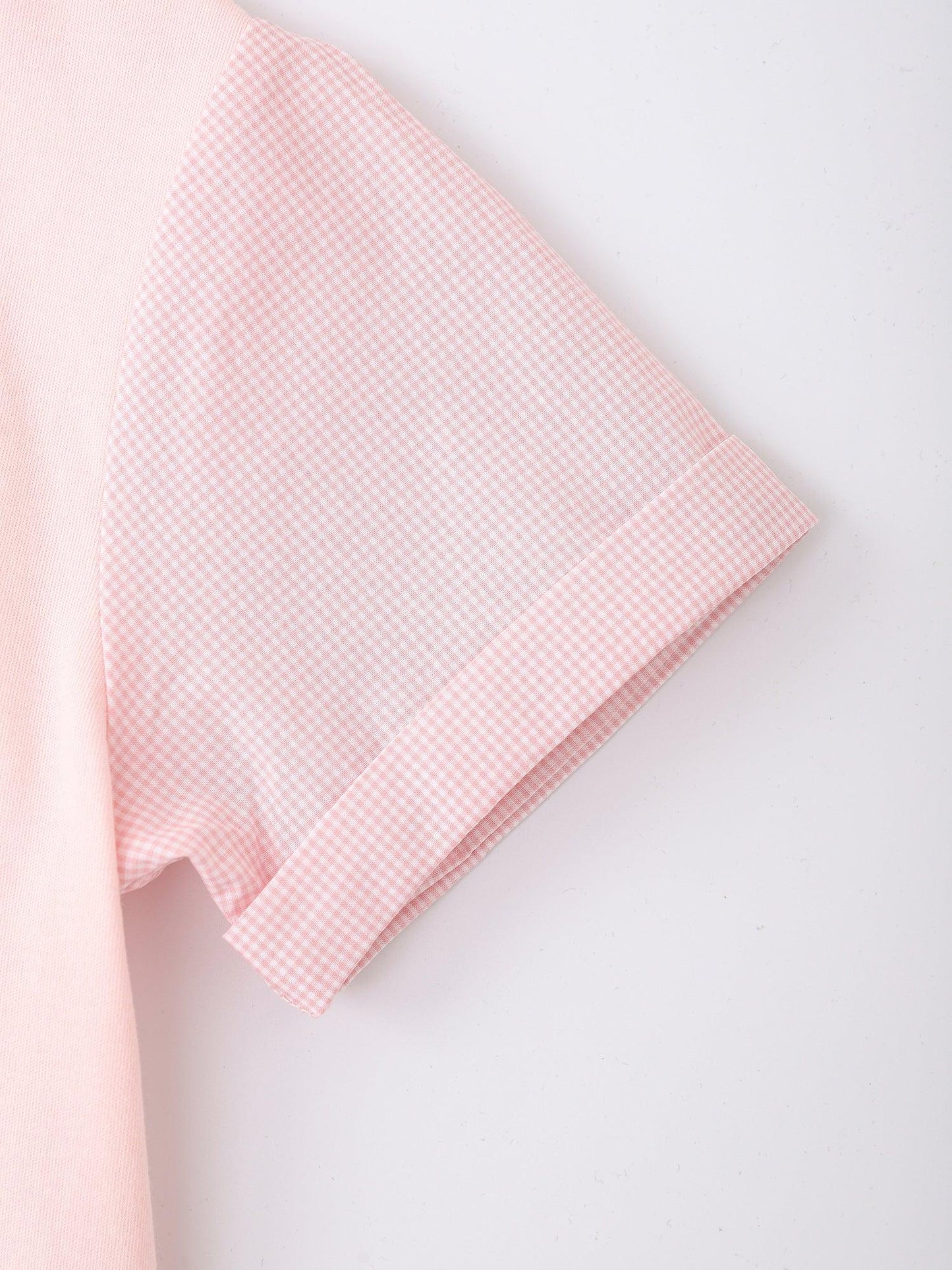 Girls’ Graphic Print Organic Cotton T‑Shirt with Gingham Sleeves