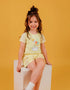 Girls’ Graphic Print Organic Cotton T‑Shirt with Gingham Sleeves
