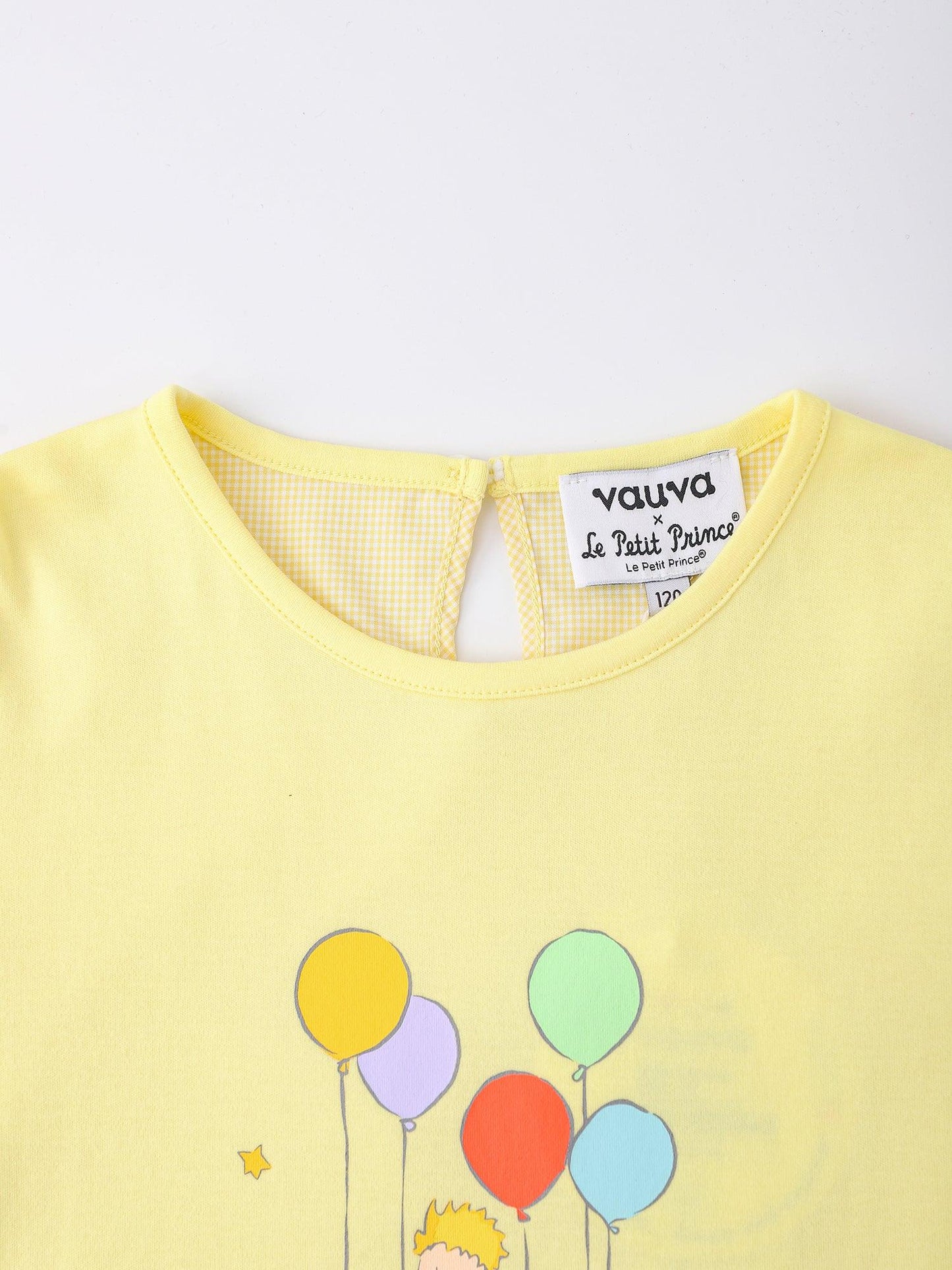Girls’ Graphic Print Organic Cotton T‑Shirt with Gingham Sleeves