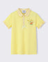 Kids Peter Pan Collar Embroidered Polo Top with Bow