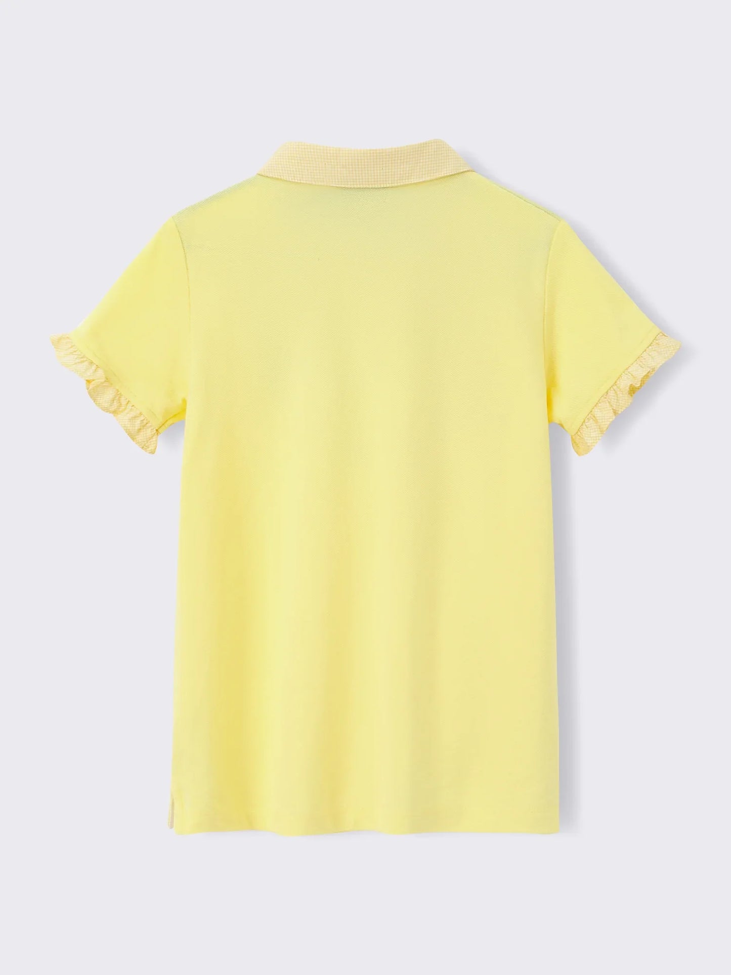 Kids Peter Pan Collar Embroidered Polo Top with Bow