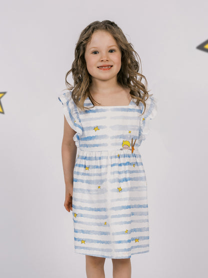 Girls Stripy Ruffle Dress
