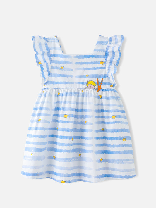 Girls Stripy Ruffle Dress