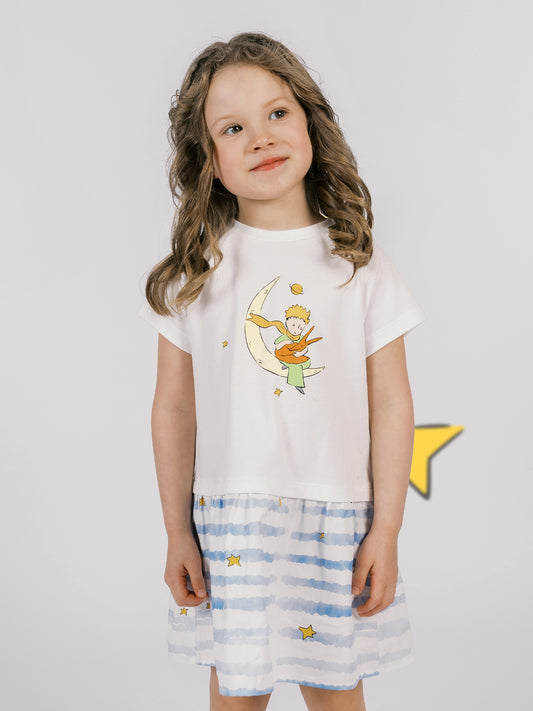 Girls Two Tone Print Dress