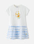 Girls Two Tone Print Dress