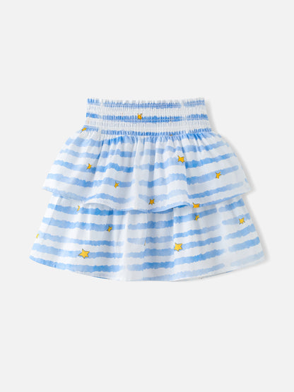 Girls Stripy Layered Skirt