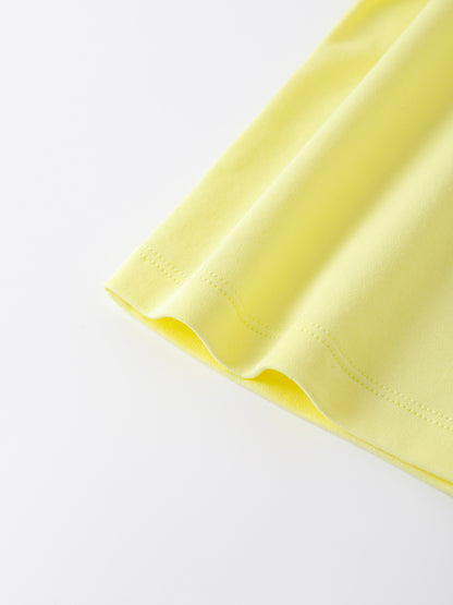 Girls Pleated Collar Print Tee