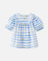 Girls Stripy Puff Sleeves Top