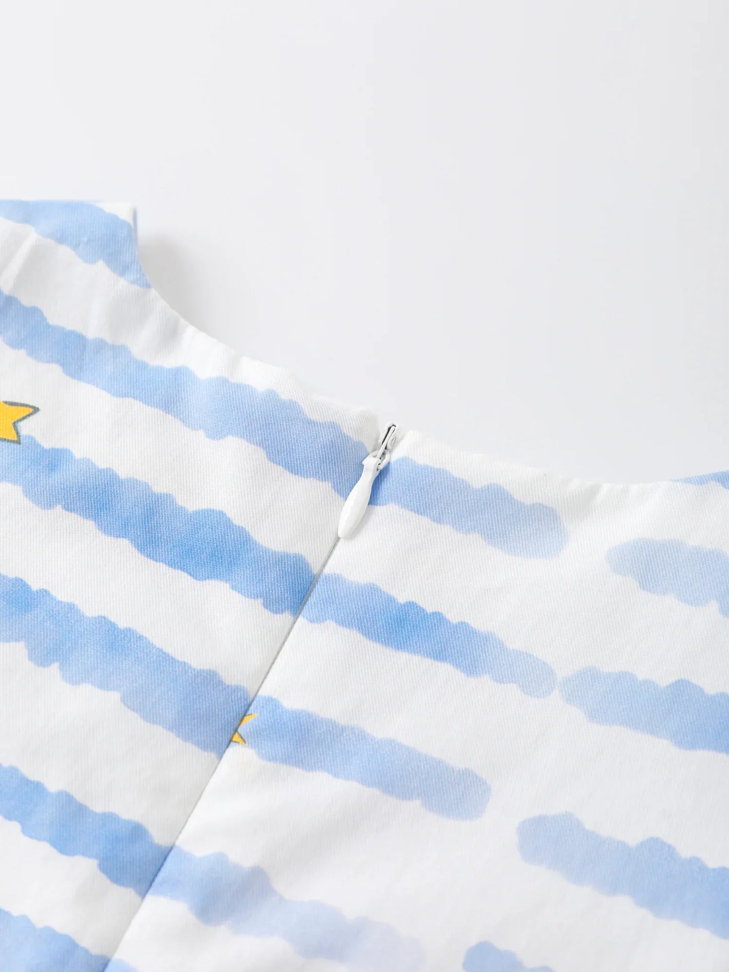 Girls Stripy Puff Sleeves Top