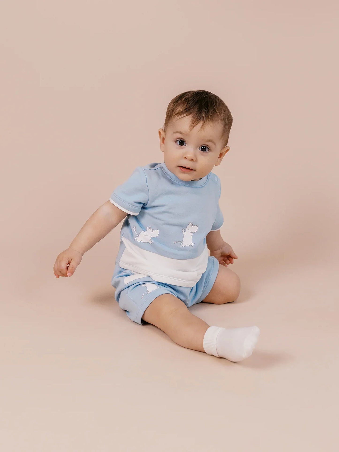Baby Short Sleeve Colorblock Print Sweatshirt